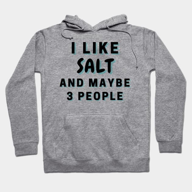 I Like Salt And Maybe 3 People Hoodie by Word Minimalism